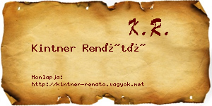 Kintner Renátó névjegykártya